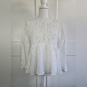 Elegant White Lace Women's Top